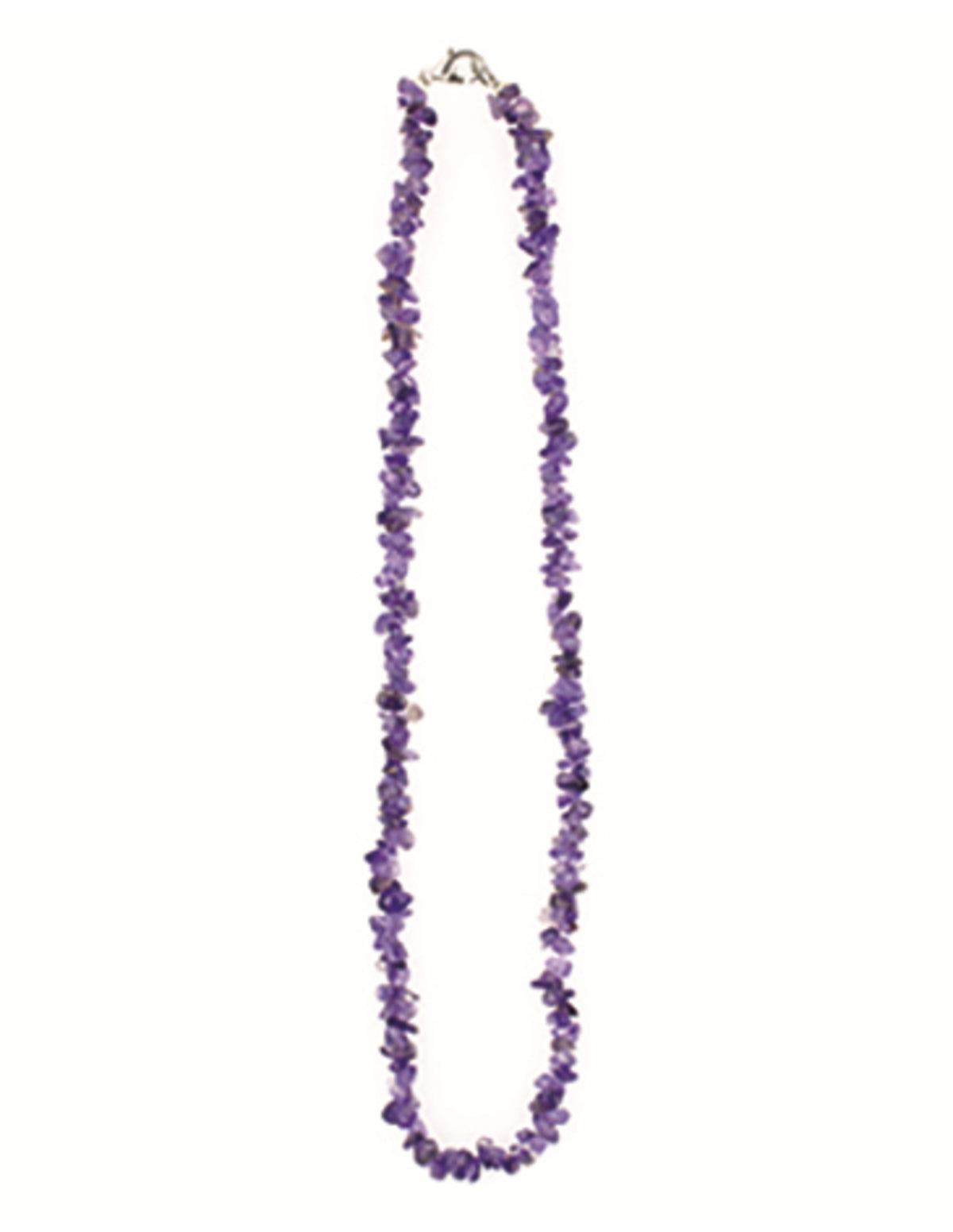 Lange amethist splitketting met onregelmatige paarse natuursteentjes